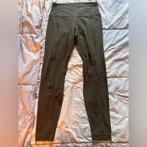 Lululemon align high rise pant 28 in size 8 dark olive